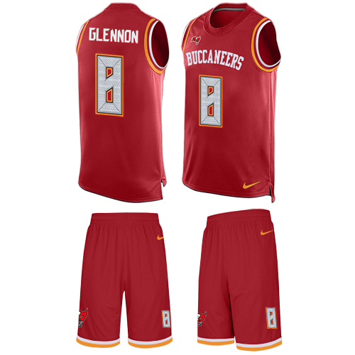 Men's Limited Mike Glennon Nike Jersey Red - #8 Tank Top Suit NFL Tampa Bay Buccaneers